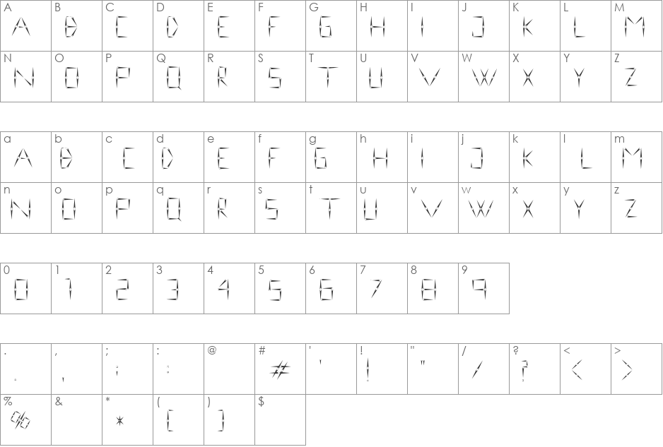 nineveh font character map preview
