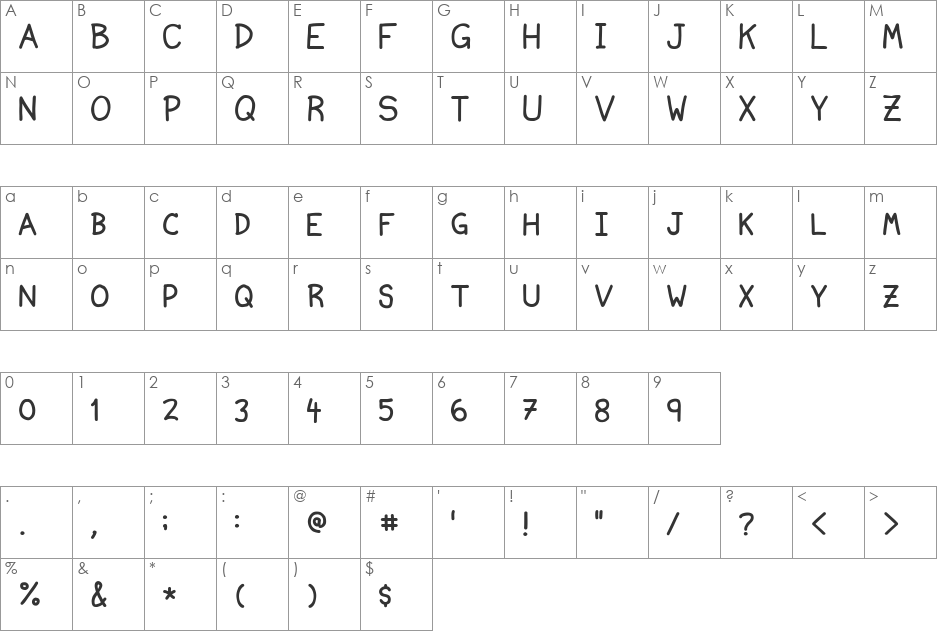 Ninjascript Smallcaps font character map preview