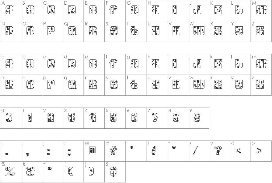 a_GladeInkB font character map preview