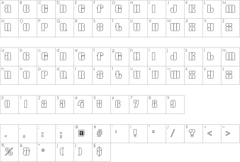 a_GladeOtl font character map preview