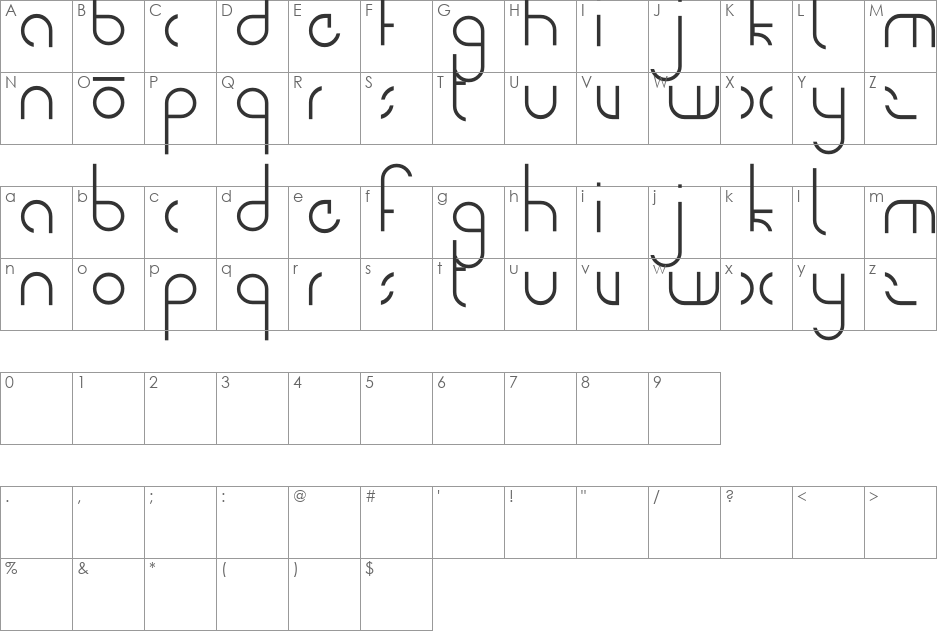 Nite Owl font character map preview