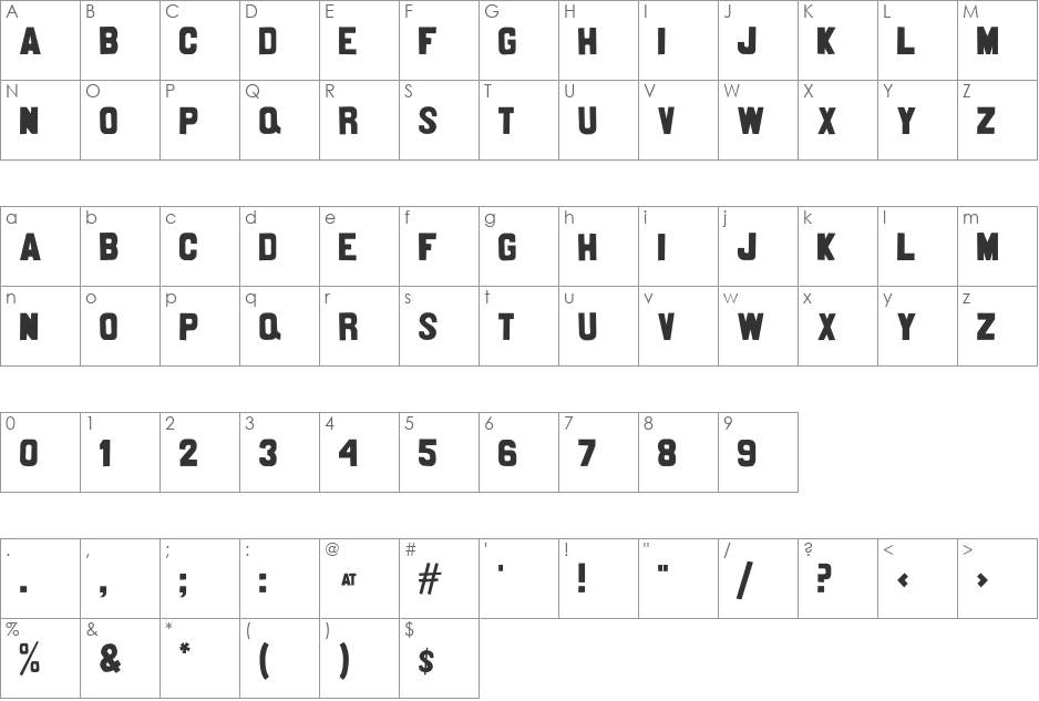 nittenaattifire font character map preview