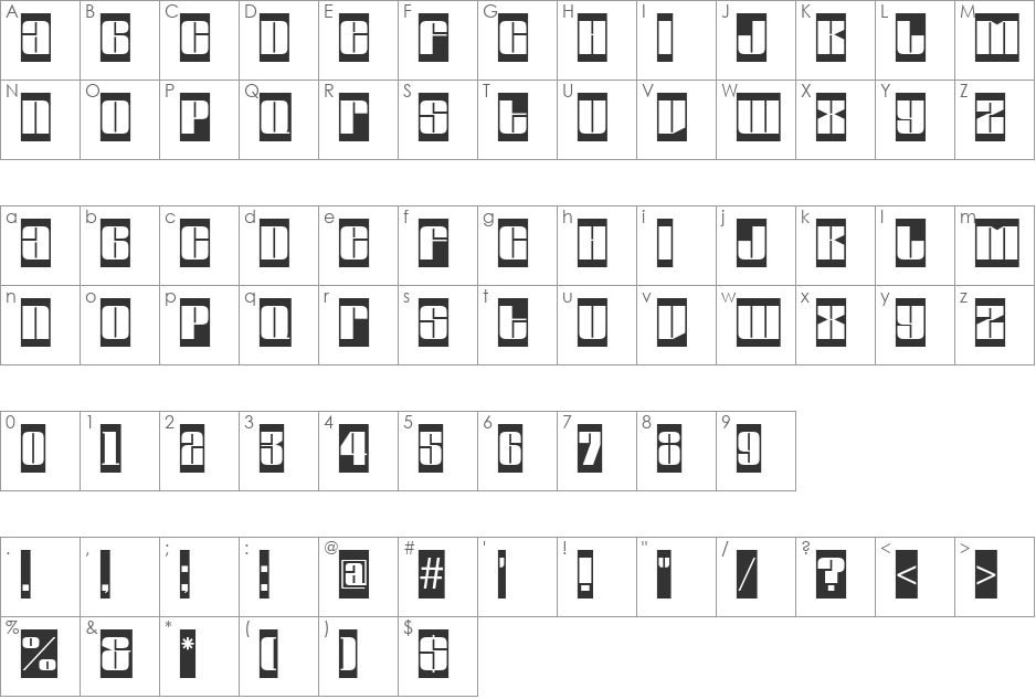 a_GlobusCm font character map preview
