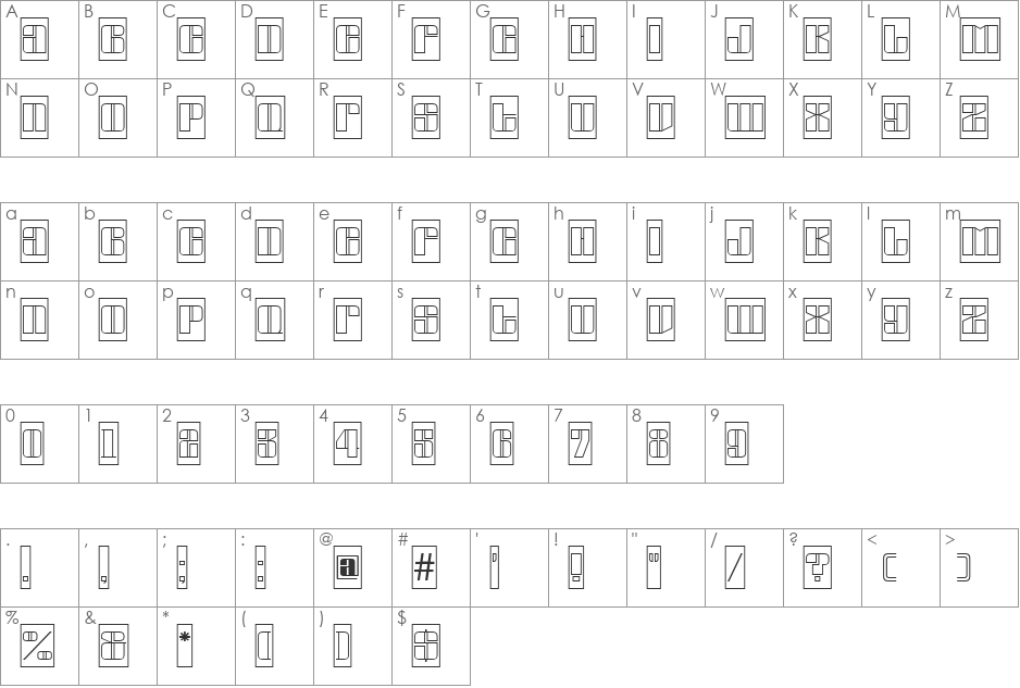 a_GlobusCmOtl font character map preview