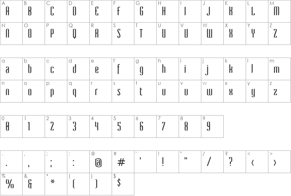 NK_16 font character map preview