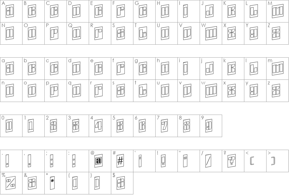 a_GlobusCmOtlSpUp font character map preview
