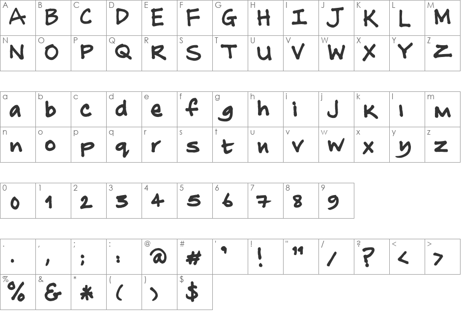 No other name font character map preview