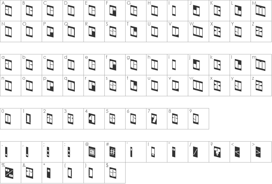 a_GlobusCmSpDn font character map preview