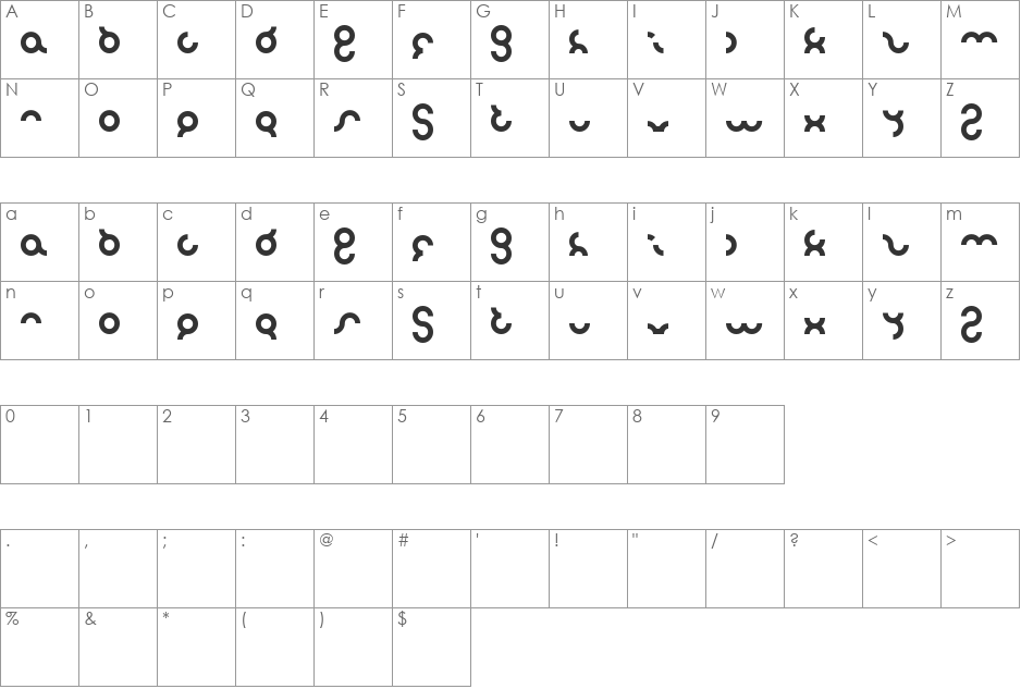 noakatz font character map preview