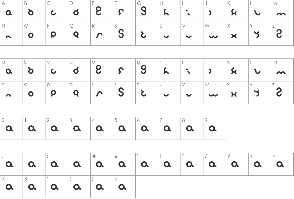 noakatz font character map preview