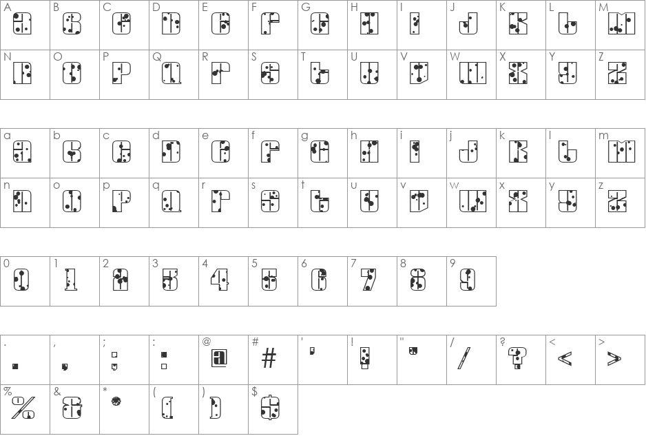 a_GlobusInkBlots font character map preview