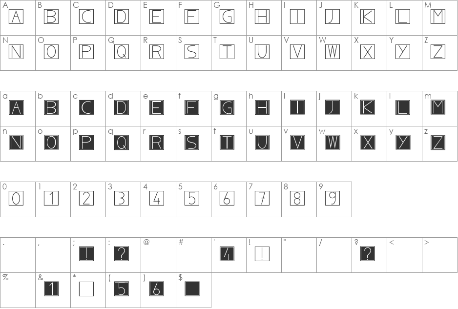 NoblaCS font character map preview