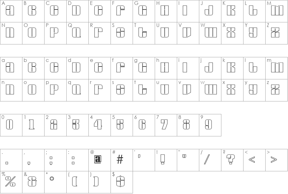 a_GlobusOtl font character map preview