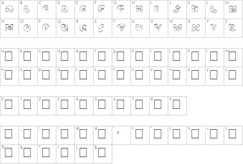 Nohofont font character map preview
