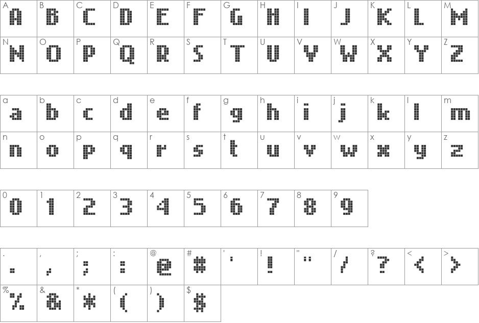 Nokian font character map preview