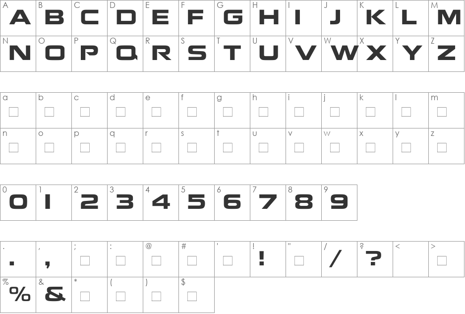 NokianvirallinenkirjasinREGULAR font character map preview