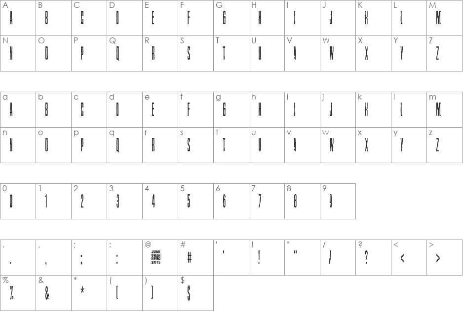 Nollanaama font character map preview