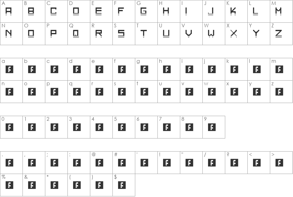 NOME font character map preview