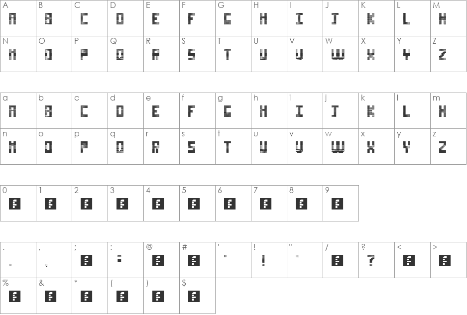 Non-sticky glue on rulers font character map preview