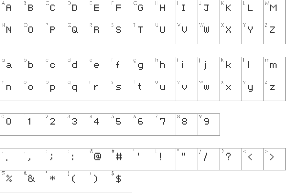 nontoxic_ang_3 font character map preview