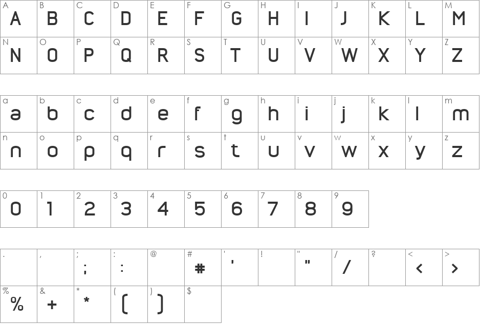 Nordstern Demo font character map preview