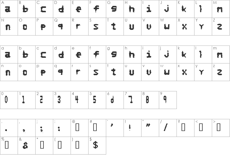 NoRefunds font character map preview