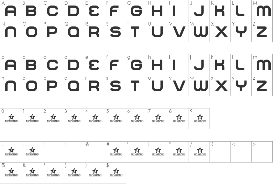 NORMAL font character map preview