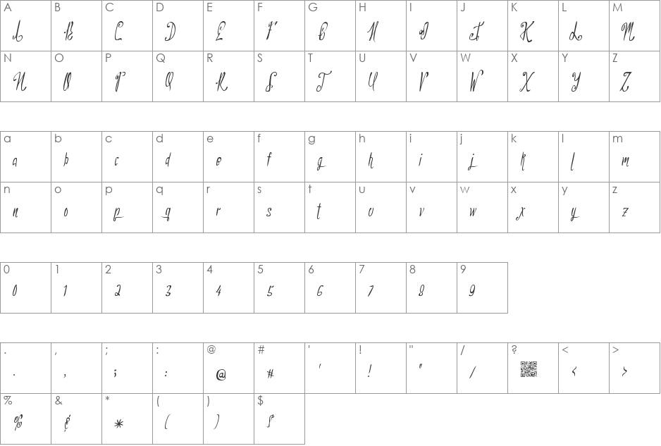 NorthernMontgomery font character map preview
