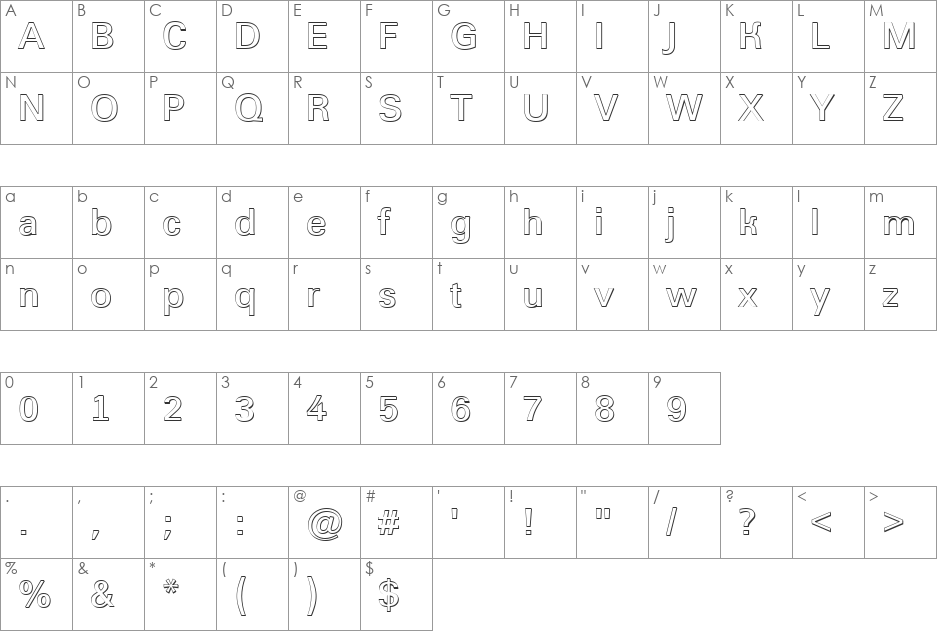 a_GroticSh font character map preview
