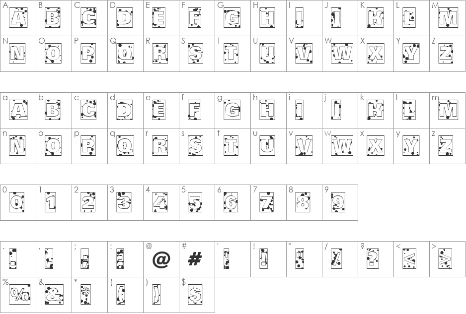 a_GroticTitulCmDr font character map preview