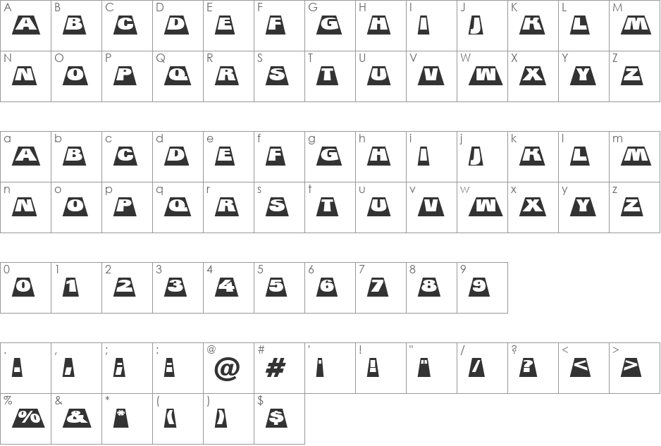 a_GroticTitulCmSwHv font character map preview