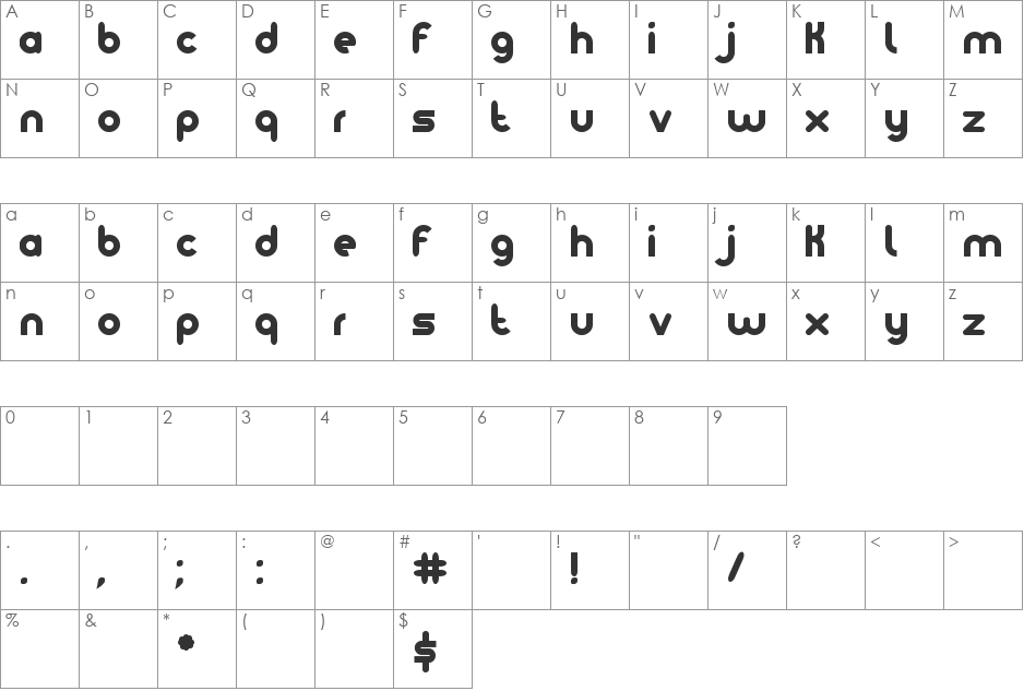 noteame font character map preview