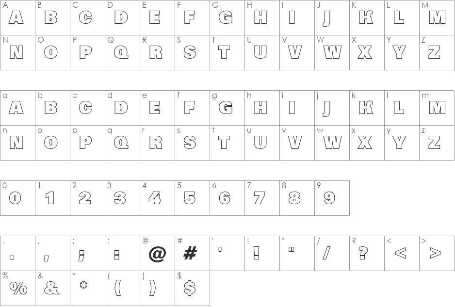 a_GroticTitulOtlHv font character map preview