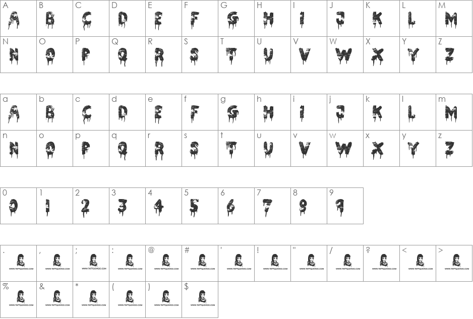 Nothing To Lose font character map preview