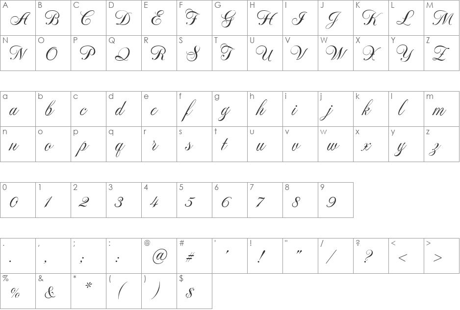 NotnorvalHmk font character map preview