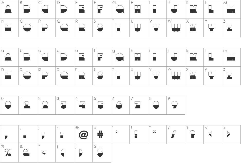 a_GrotoB&W font character map preview