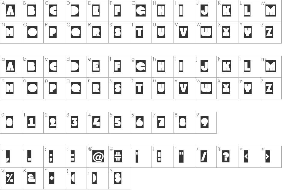 a_GrotoCm font character map preview