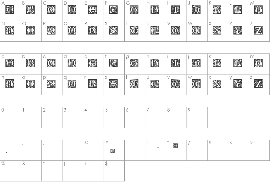 Nouv font character map preview