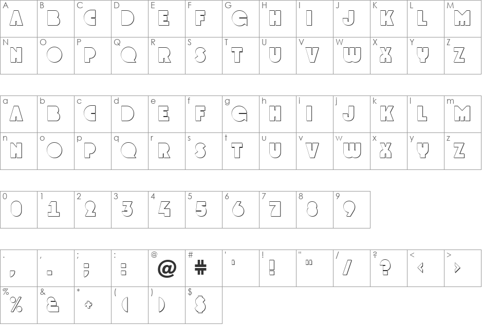 a_GrotoSh font character map preview