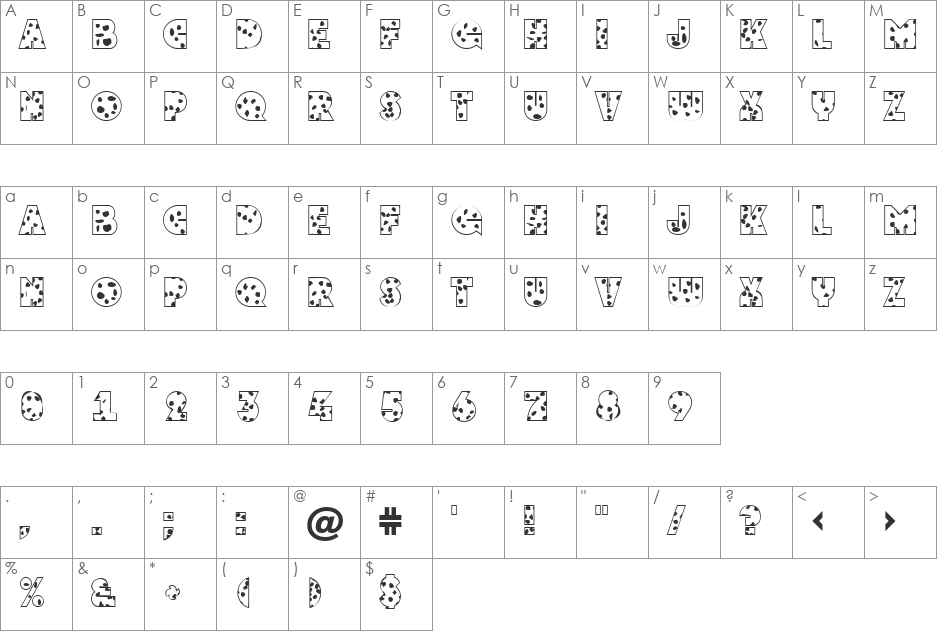 a_GrotoSpt font character map preview