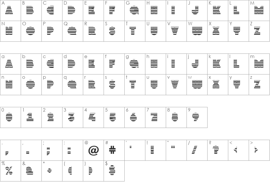 a_GrotoStrGr font character map preview