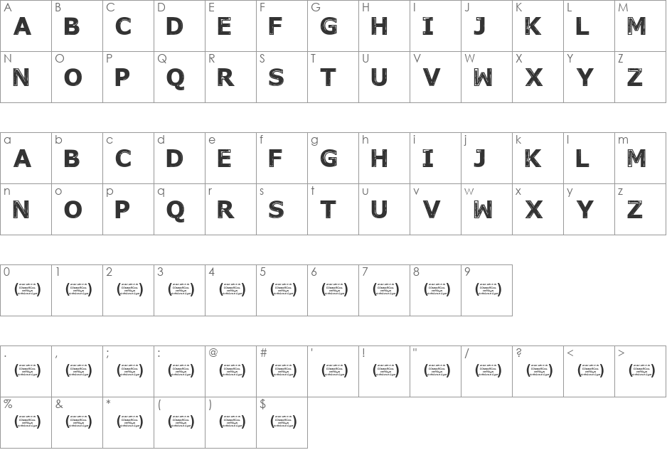 November Mornings font character map preview