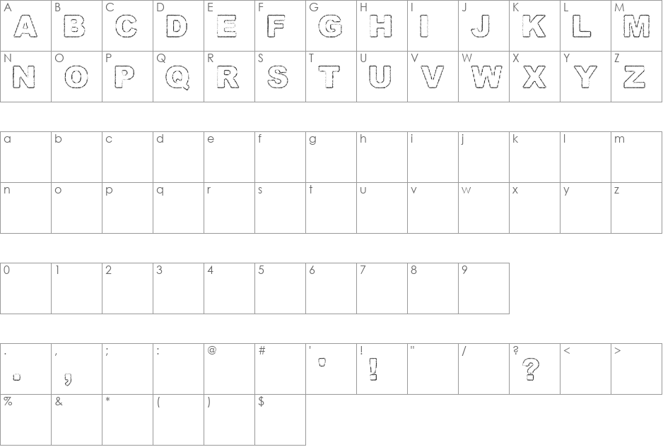 November Sixteenth font character map preview