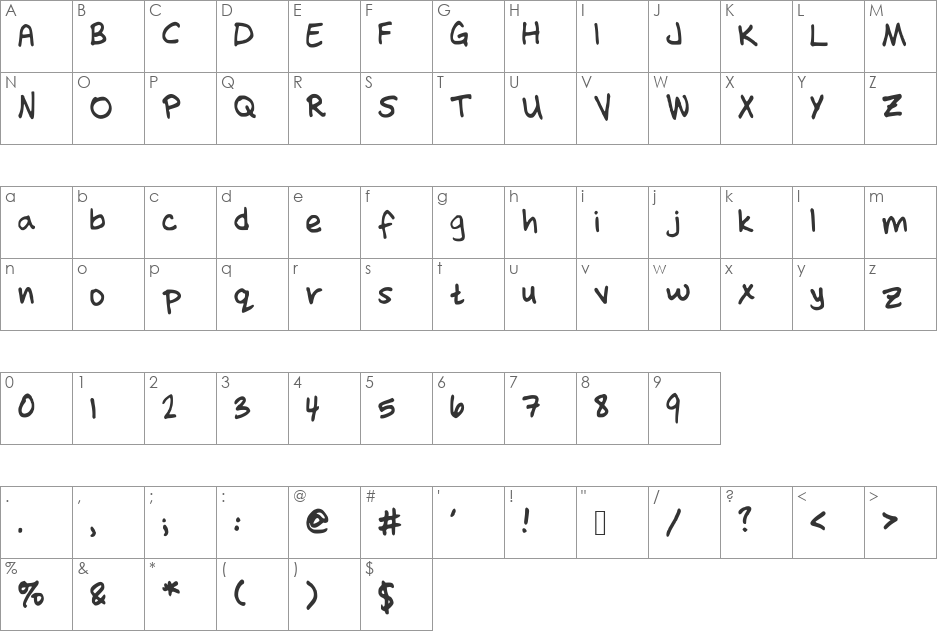 november2 font character map preview
