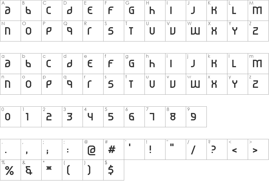 Noviembre29 font character map preview