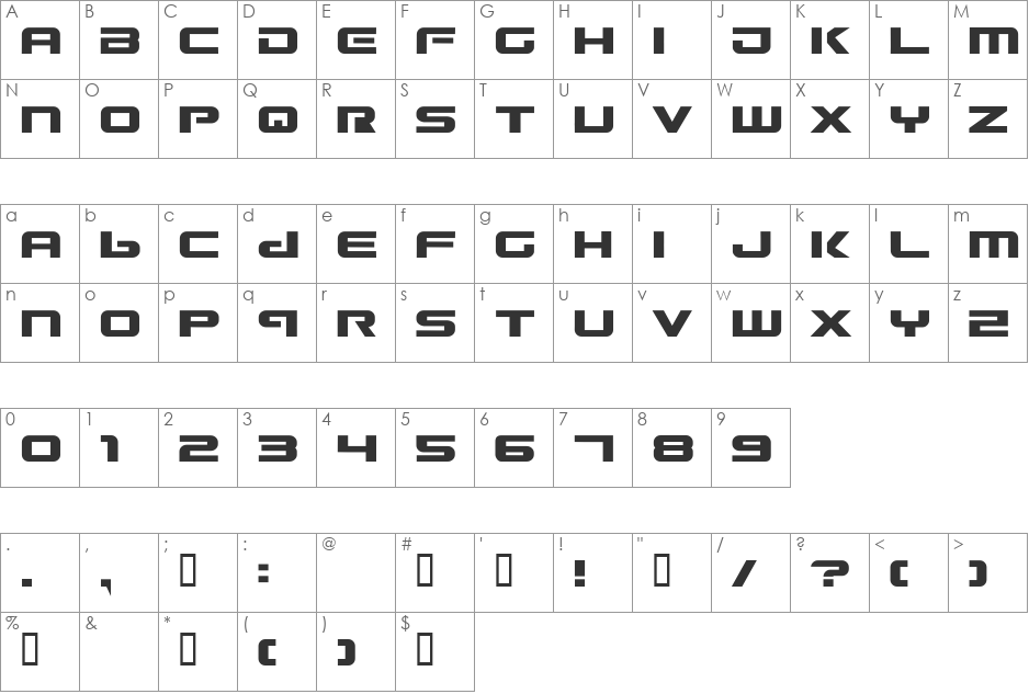 nship font character map preview