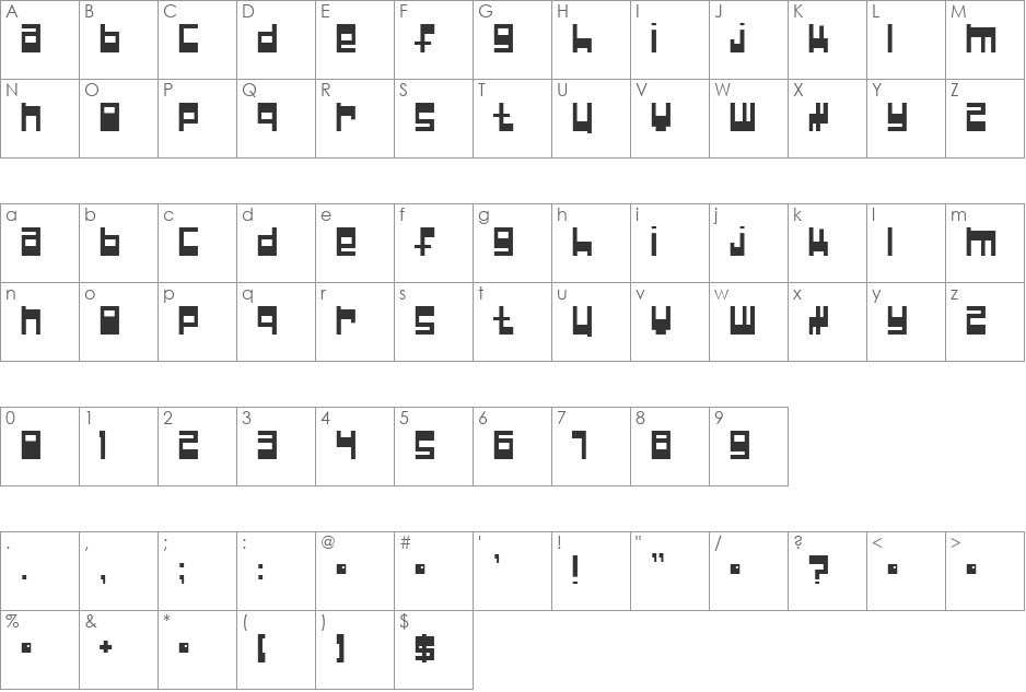 Null Pointer; font character map preview