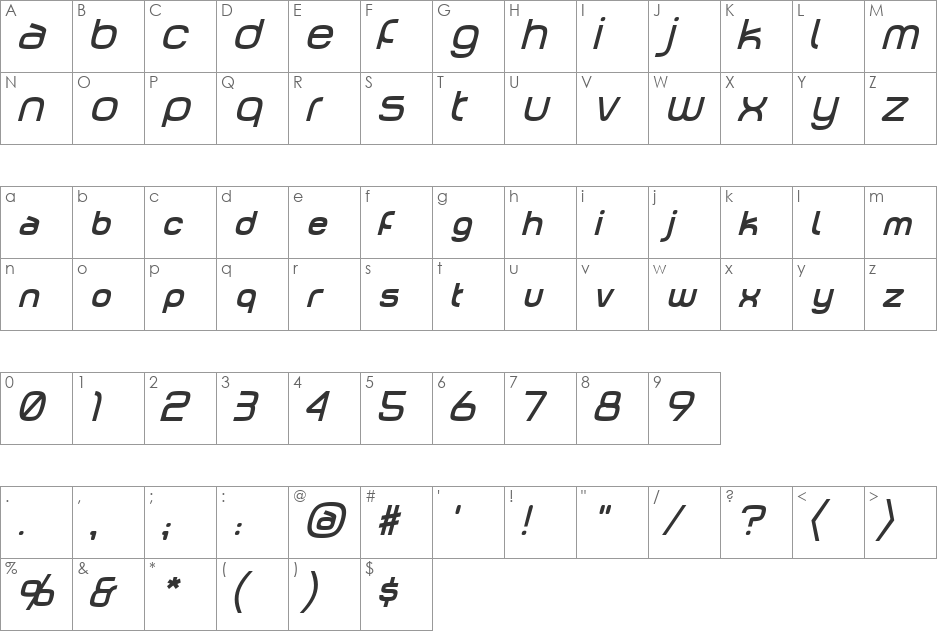 Number 42 Bus NDP font character map preview