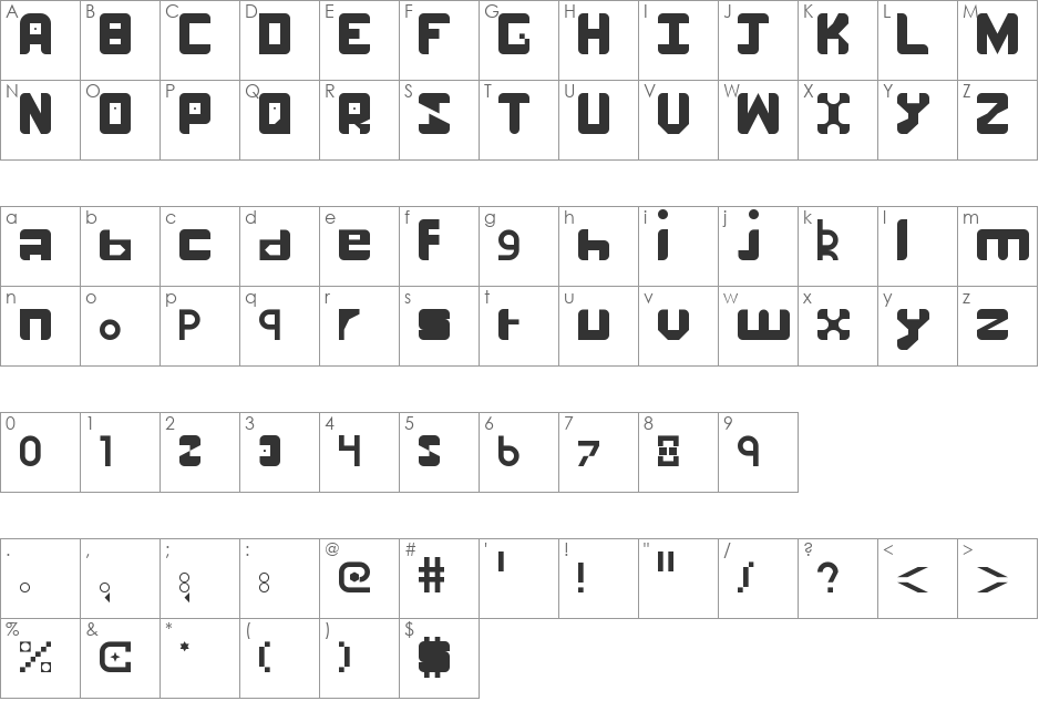 number one font character map preview