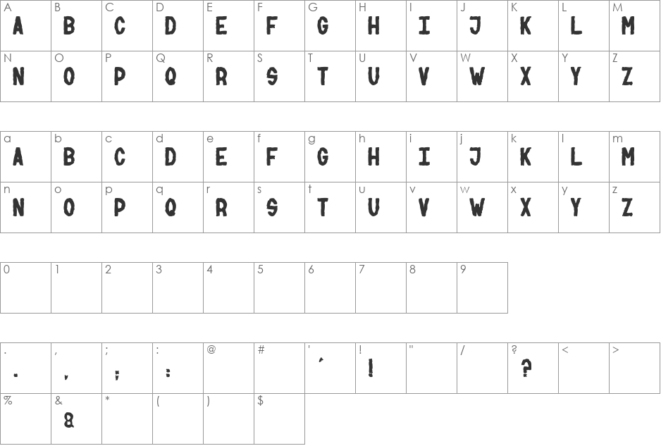 NUMBER two font character map preview